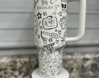 Nurse laser engraved Stanley tumbler