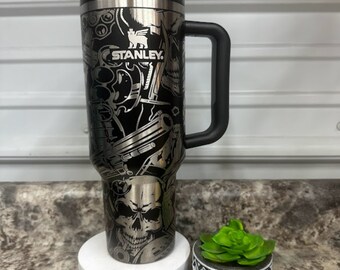 Laser Engraved skulls, guns, artillery, ammo inspired wrap