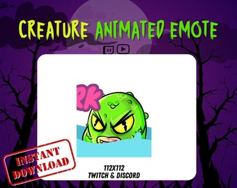 Black Lagoon Creature Halloween Animated Emote | for Twitch, Discord and more! | Retro Monster Emote