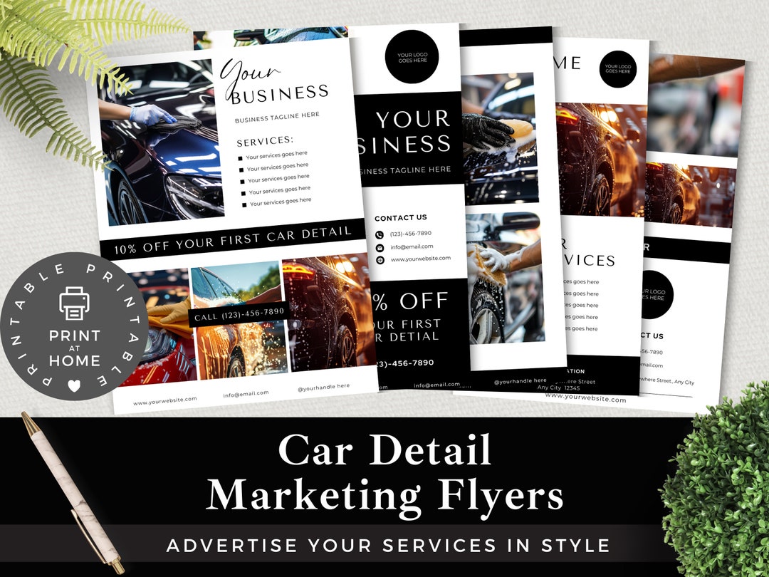Car Detail Flyer Bundle | Instant Canva Edit | Downloadable Marketing ...