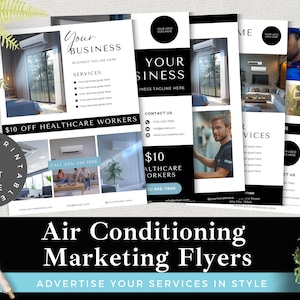 Editable HVAC & Air Conditioning Flyer Bundle | Canva Templates for AC Repair, Maintenance, and Installation Services | Instant Download