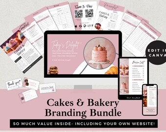 Bakery Business Branding Kit: Canva Templates (Digital Download)