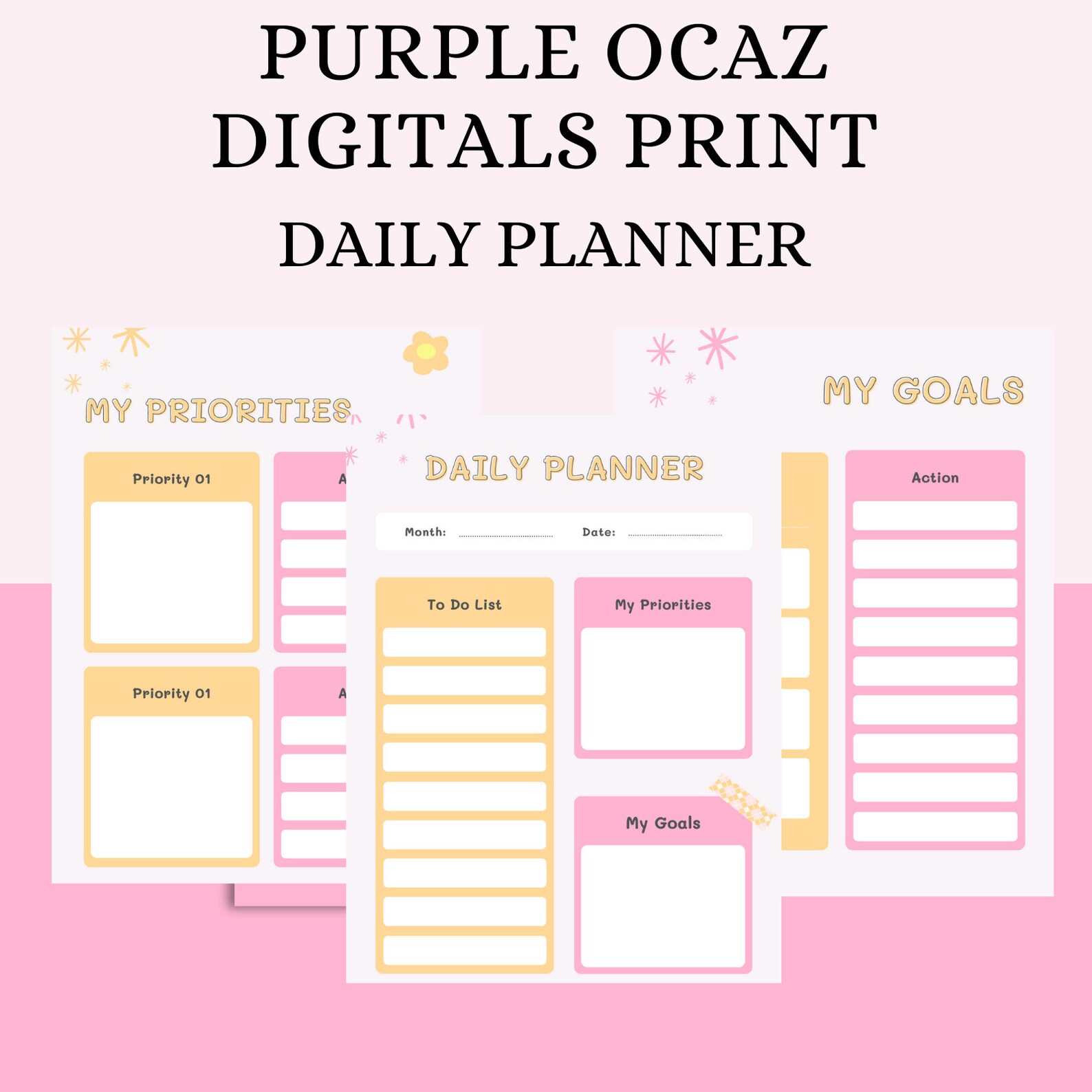 PDF Printable Daily Planner, Printable Planner, Printable Diary, PDF ...