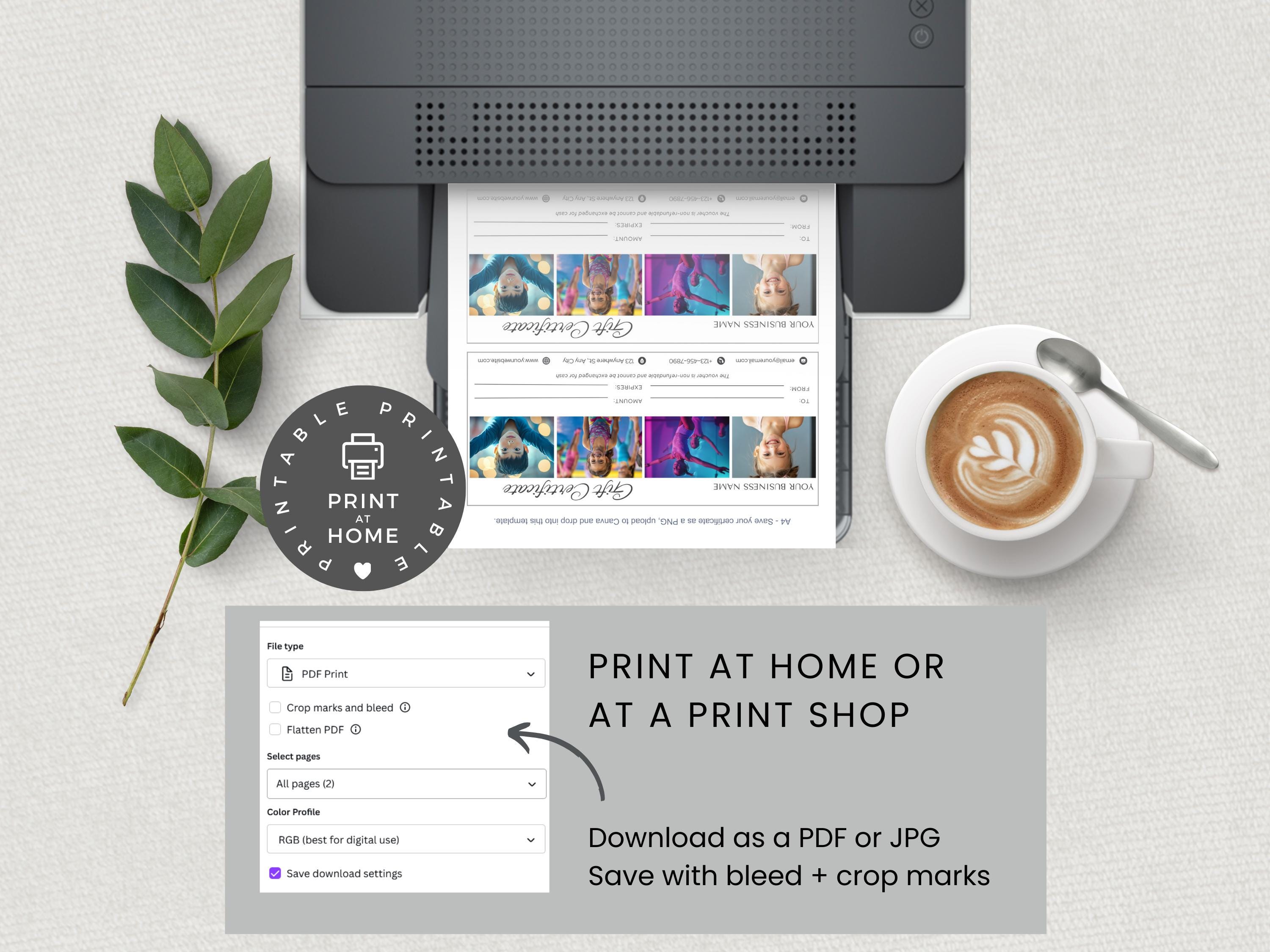 Editable Gift Certificate Acro Lessons | Canva Template | Instant ...