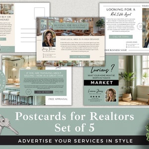Real Estate Postcard Template: Modern Realtor Marketing (Canva Edit, Instant Download)