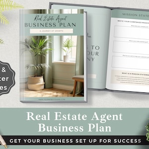 Immobilien-Businessplan | In Canva bearbeiten | Maklerdokumentvorlage | Sofortiger Download | Planen Sie den Erfolg Ihres Immobilienmaklers