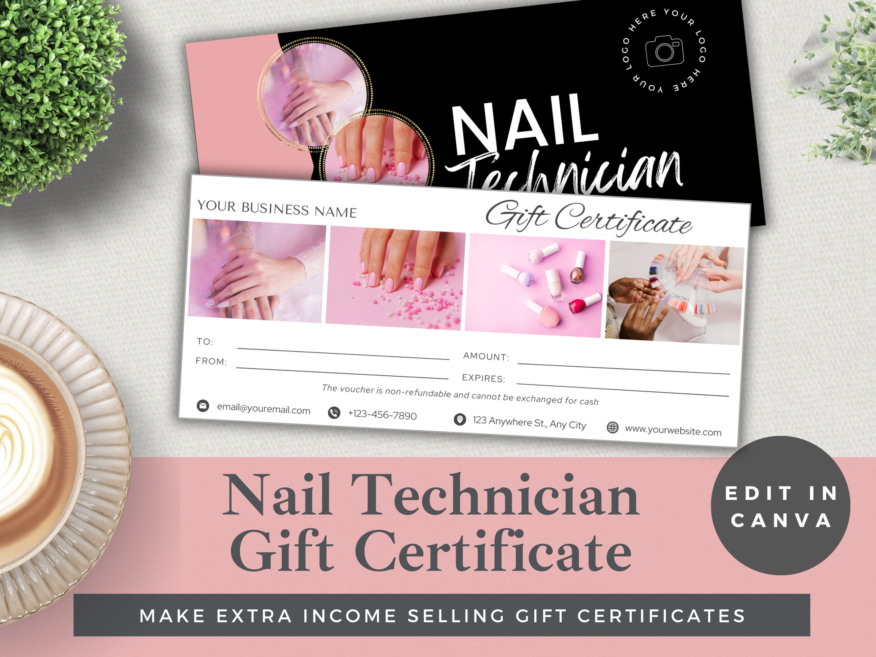 Buy Printable Nail Salon Gift Certificate, Fillable Template, Manicure,  Pedicure, Christmas, Coupon Voucher, Mothers Day, Instant Download Online  in India - Etsy