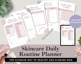 Skincare Daily Routine Planner: Self Care Tracker (Printable PDF)