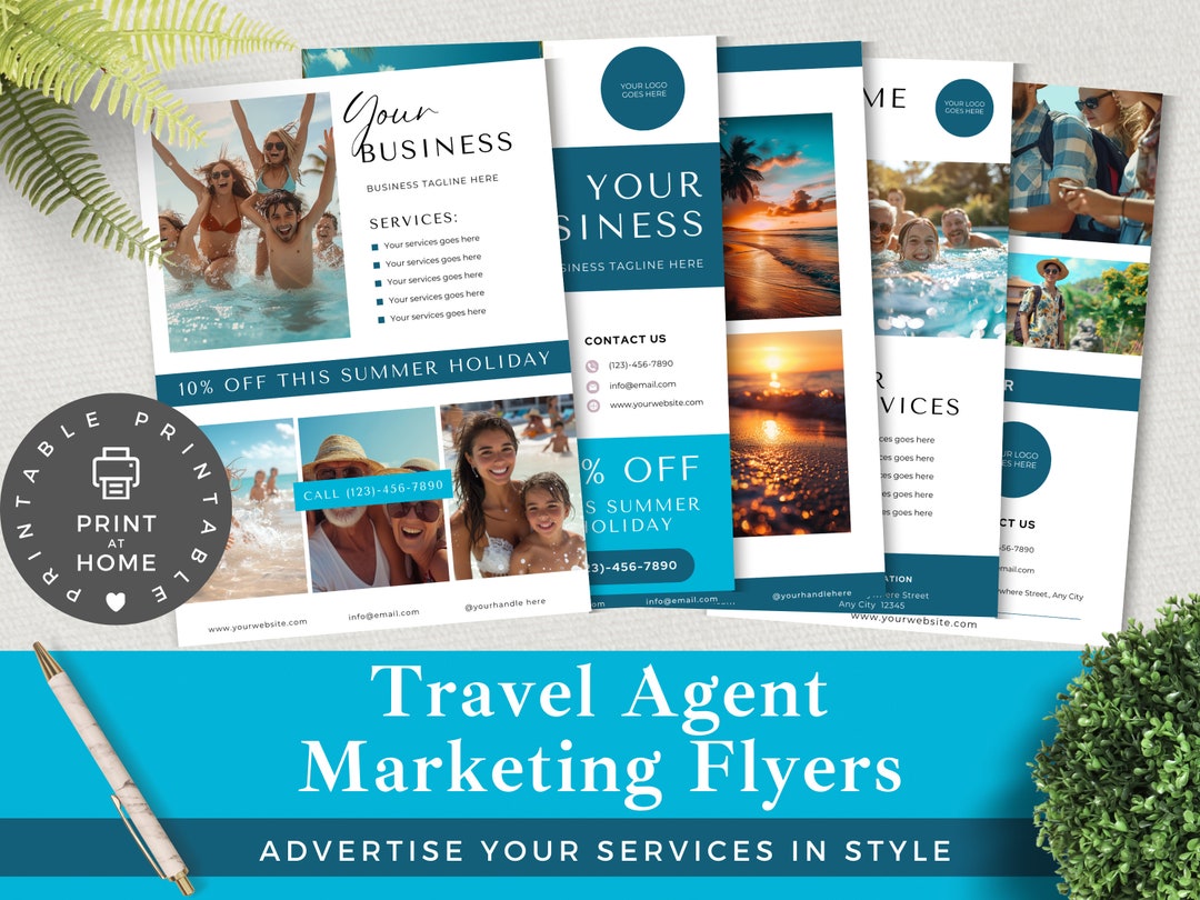 Travel Agent Flyer Templates | 5 Customizable Canva Designs | Instant ...