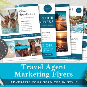 Travel Agent Marketing Flyer Templates: Customizable Canva Designs