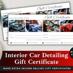 Car Detailing Gift Certificate: Editable Canva Template (Instant Download)