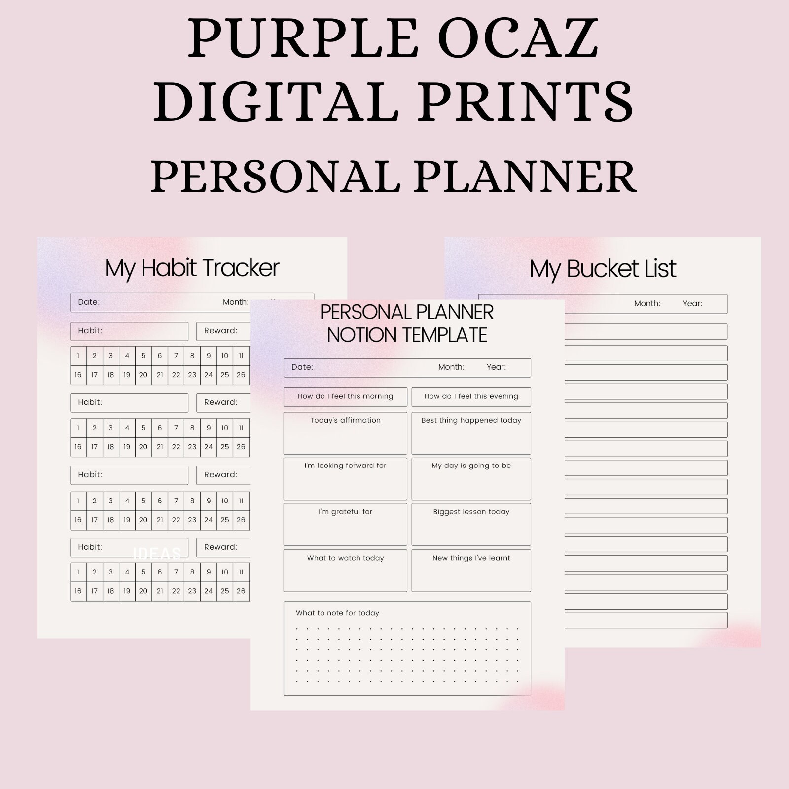 PDF Printable Personal Planner PDF Printable Printable - Etsy