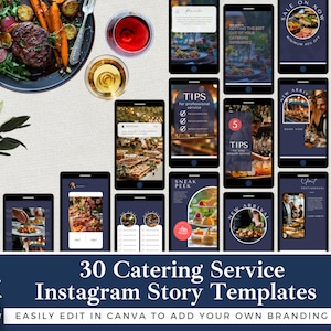 Gastro-Service-Set 30 l Instagram Stories | Bearbeitbare Vorlage | Kleinunternehmen | Engagement und Sichtbarkeit steigern | Fügen Sie Ihr Branding hinzu