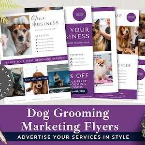 Hundepflege Flyer Vorlage: Bearbeitbar DIY Marketing (Canva)
