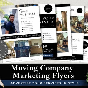Editable Moving Company Flyer Template | Canva Marketing Bundle | Printable Relocation Service Flyers | Small Business Instant Download