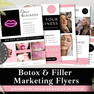 Botox & Filler Marketing Flyer Bundle: Editable Medspa Canva Template (Digital Download)