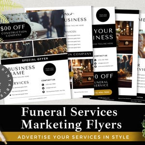 Funeral Service Flyer Templates: Editable Canva Bundle (A4 & US Letter)