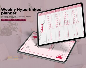 Boost Productivity & Stay Organized with our Hyperlinked Planner for Busy Moms