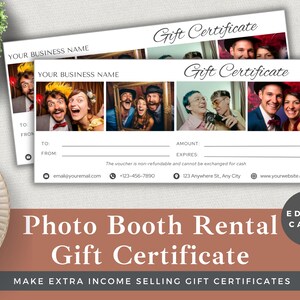 Bearbeitbarer Geschenkgutschein Fotoautomatverleih | Vorlage in Canva bearbeiten | Sofortdownload | Luxus Small Business Kunden Gutschein