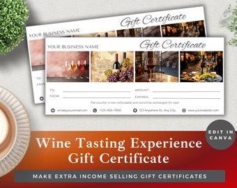 Wine Tasting Gift Certificate Template: Luxury Customer Voucher