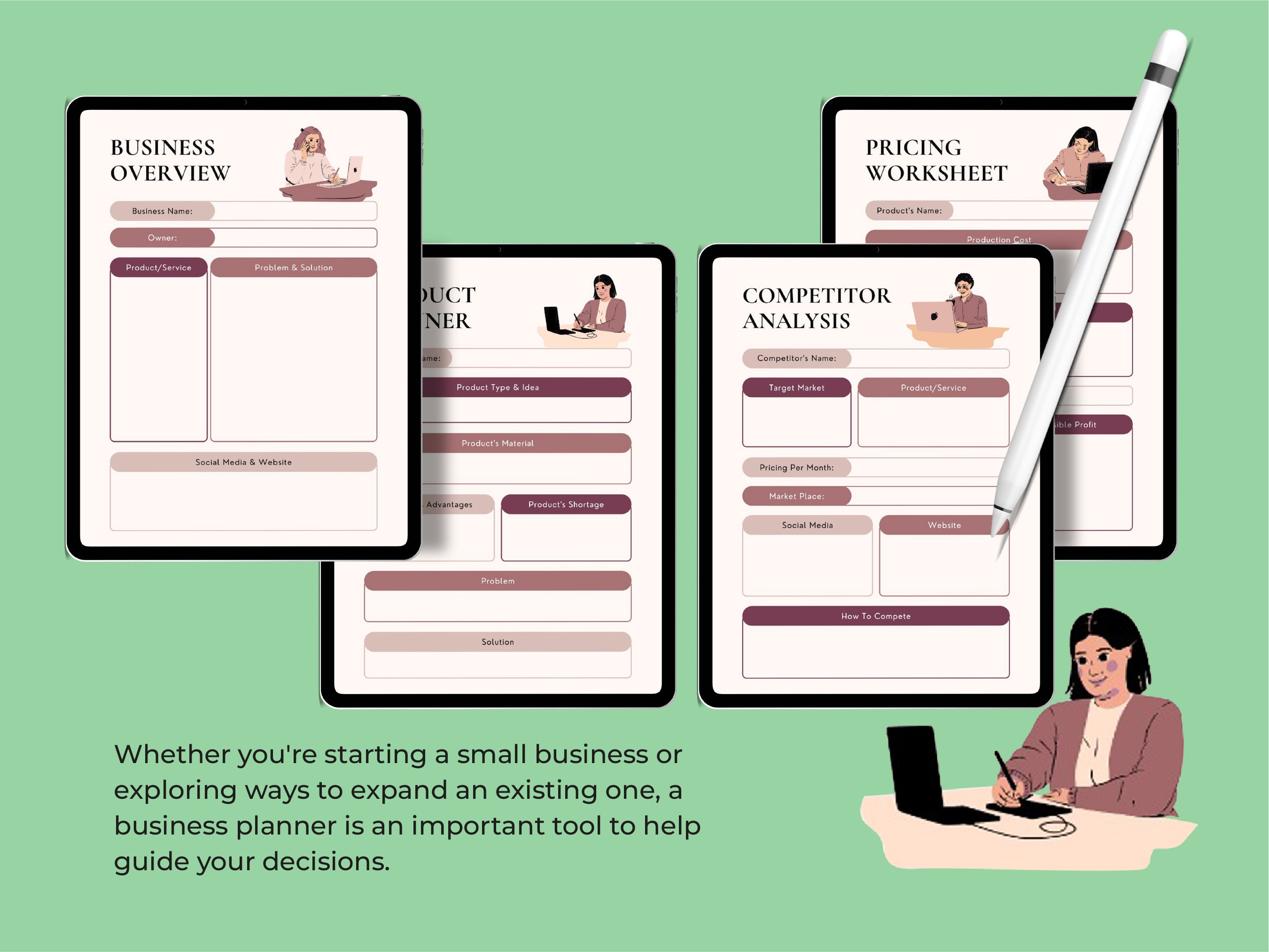 PDF Printable Planner, Business Planner PDF Planner, Printable Planner ...
