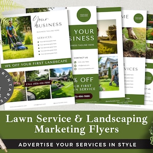 Lawn Services and Landscaping Flyer | Editable DIY Marketing | Instant Download | Edit in Canva | Lawn Business Template | Add Your Branding