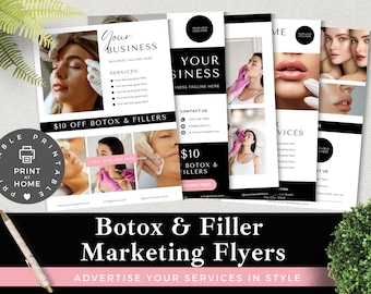 Botox and Filler Flyer Bundle | Editable DIY Marketing | Instant Download | Edit in Canva | Botox and Filler Template | Just Add Your Brand