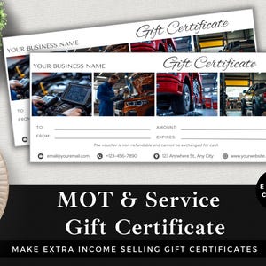 Bewerkbare cadeaubon APK en autoservice | Autoreparatievoucher | Direct downloaden | Onderhoudskaart voertuig | Garagesjabloon VK en VS