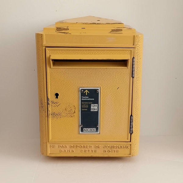 Rare Vintage French mailbox La Poste PTT | French outdoor post box | Paris Mail box shabby chic decor | Large mail box