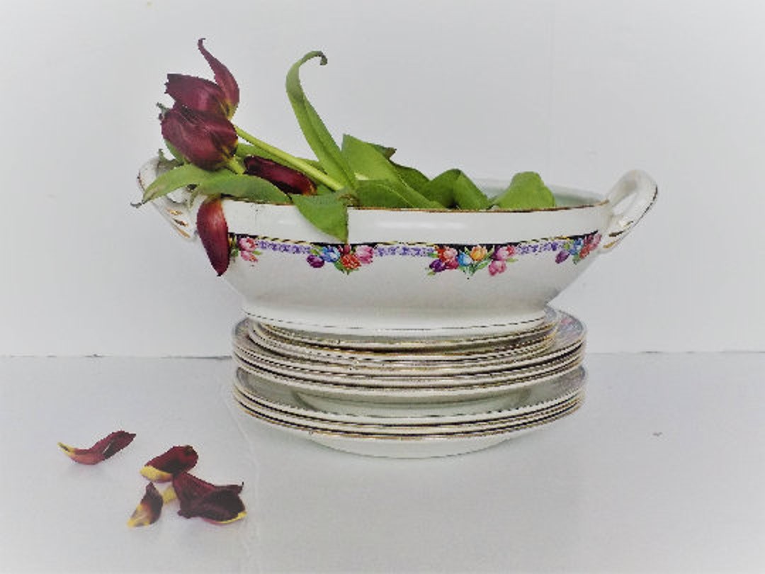 Rare Antique French Dinnerware Set 10 Pieces From St Amand Les Etsy