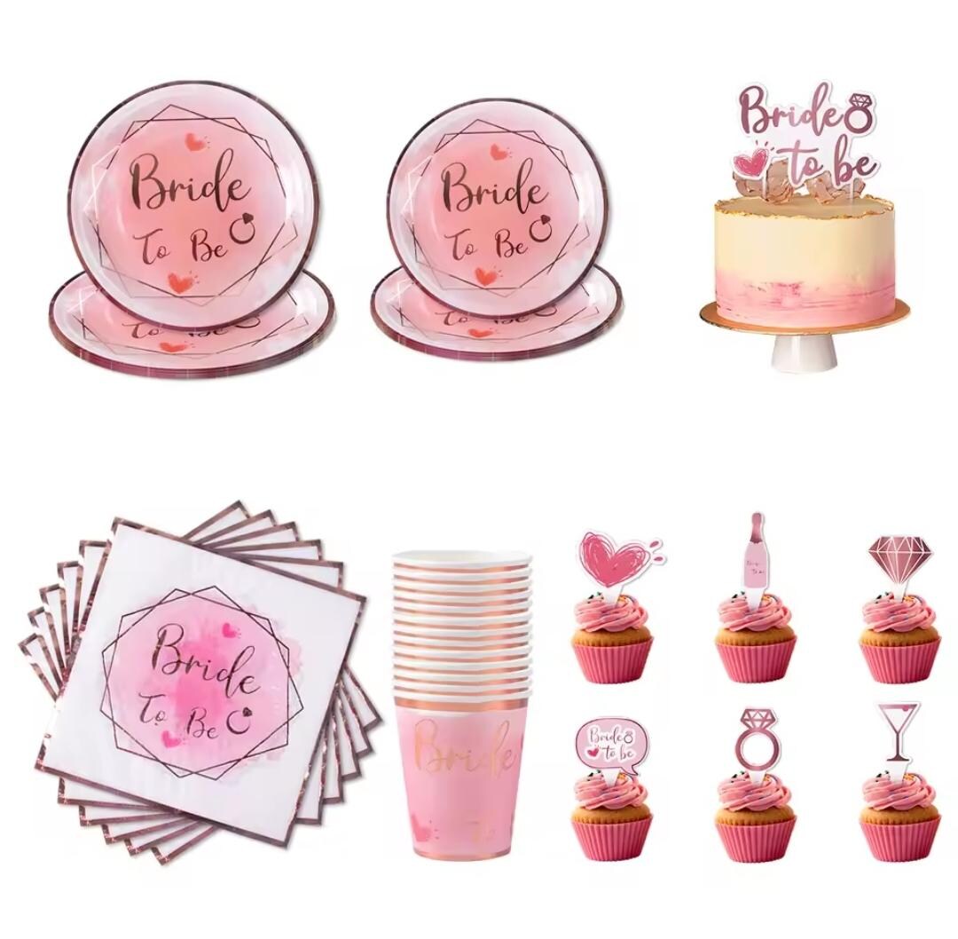 Team Bride to Be Bachelorette Party Tableware Set – 65pcs - Etsy