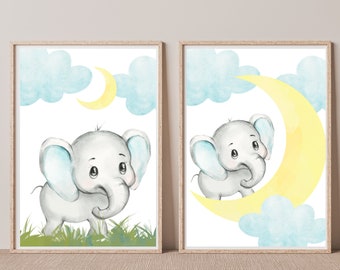 elephant nursery prints, boy nursery decor, boy nursery prints, boy nursery, elephant nursery art, elephant nursery, digital downloads