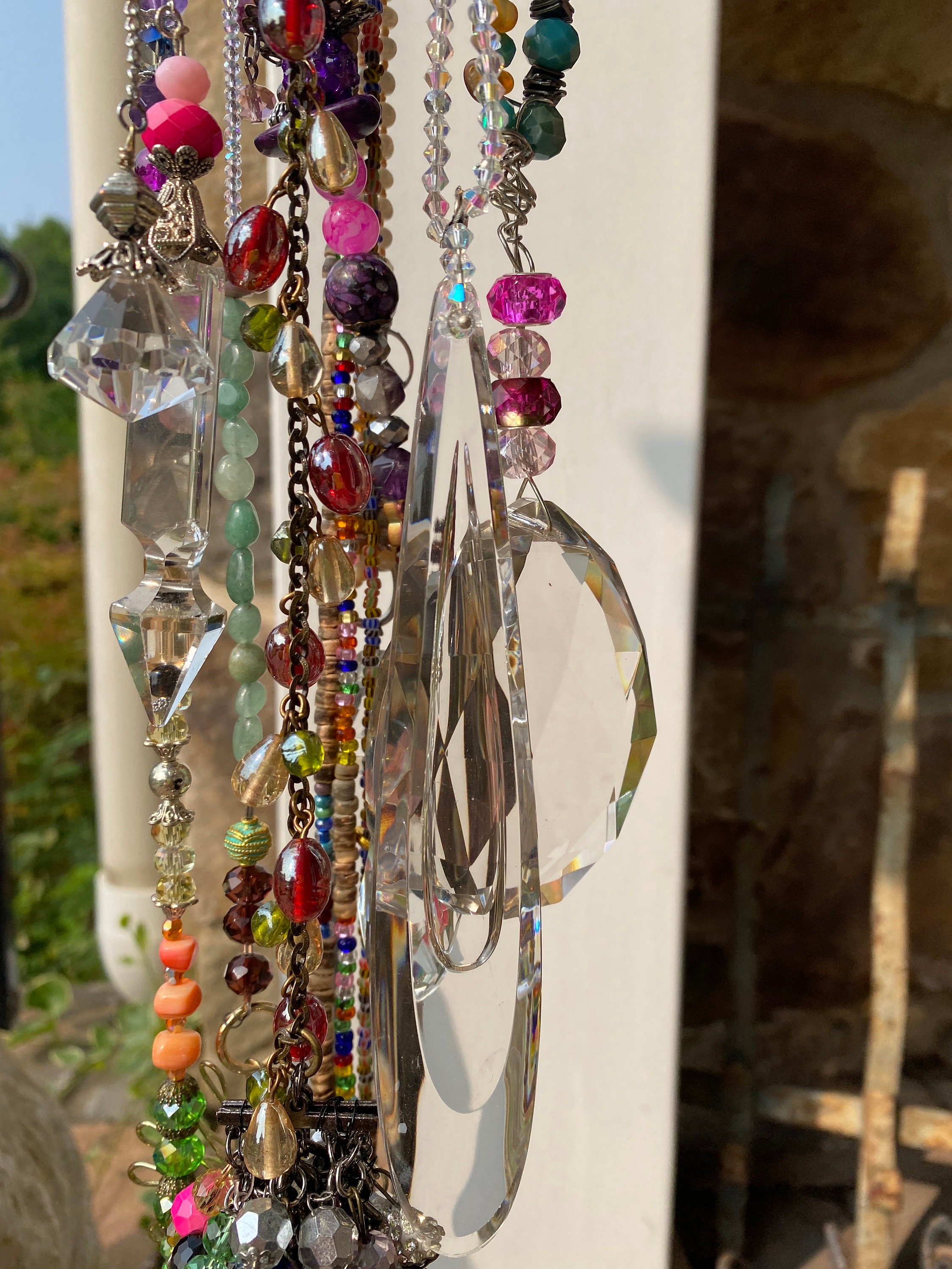Window Beads 12 Long Sun-catcher Crystal Beads, Handmade Home