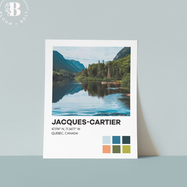 Jacques-Cartier National Park Poster Digital Download | Canada National Park Minimalist Wall Decor Modern Travel Pantone Color Swatch Art