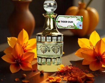 Olio profumato Tiger Oud / Attar Oud unisex di lusso / Fragranza egiziana artigianale di qualità premium / Profumo arabo duraturo / Vegano senza alcol