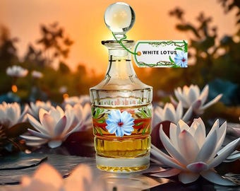 Attar de loto blanco suave y delicado elaborado en Kannauj / Aceite de perfume indio unisex natural / Mezcla vegana de sándalo floral / Hecho a mano sin alcohol