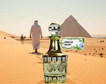 King of Egypt Parfymolja | Handgjord egyptisk doft av premiumkvalitet | Alkoholfri vegansk lyxig Attar | Maskulin kunglig doft, unisex
