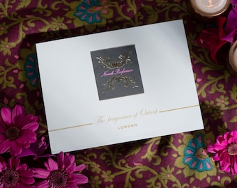 Set regalo della collezione Oud di alta qualità / 4 oli profumati Oud premium da 3 ml / Miscela di Oud naturale e di design / Scatola Attar vegana unisex per il compleanno di Eid
