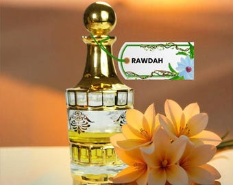 Bästa Rawdah-parfymolja | Arabisk doft av premiumkvalitet från Medina | Traditionell handgjord parfym | Alkoholfri vegansk Attar, unisex