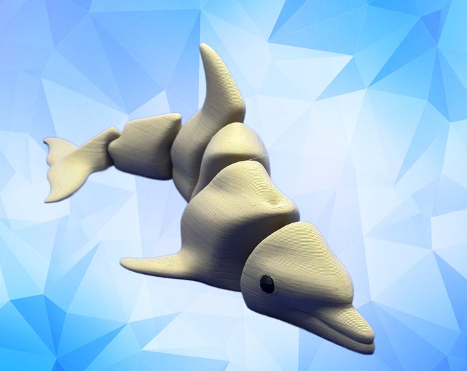Cute Articulated Dolphin, model, desk toy, fidget toy, figurine, perfect gift for dolphin lovers, made to order