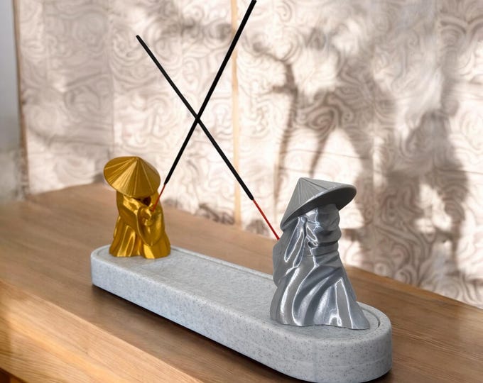 Dueling Oriental themed Incense stick holder with storage, incense burner, gift, home fragrance, meditation, relaxation
