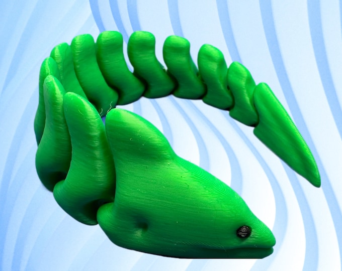 Articulated Eel, model, desk toy, fidget toy, figurine, perfect gift for eel lovers, 3D printed, made to order