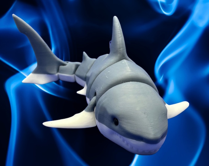 Articulated Great White Shark, Official model, desk toy, fidget toy, figurine, perfect gift for shark lovers, official