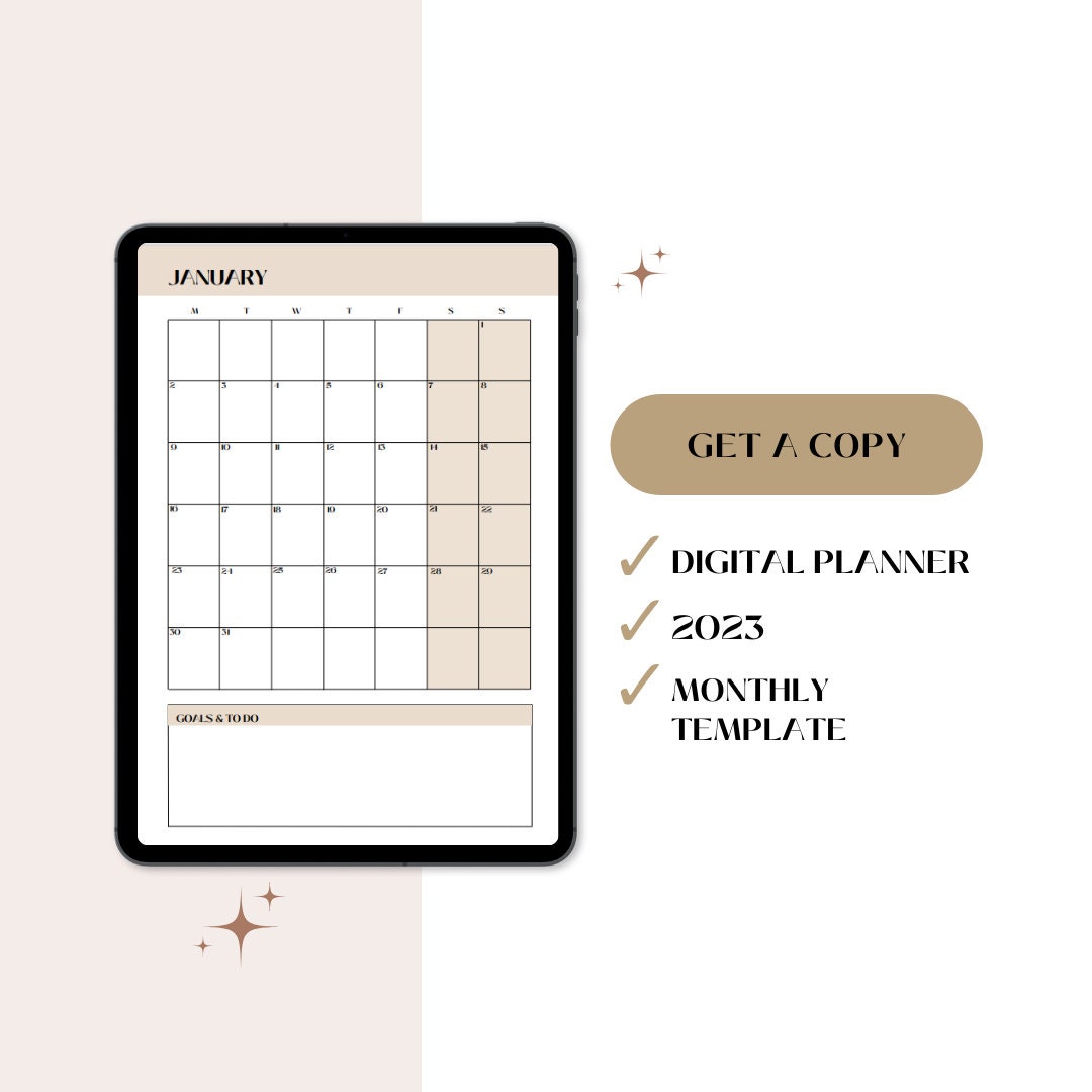 2023 Aesthetic Digital Planner Neutral Etsy