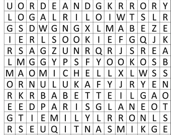 Gilmore Girls Word Search, Lorelai and Rory Search and Find
