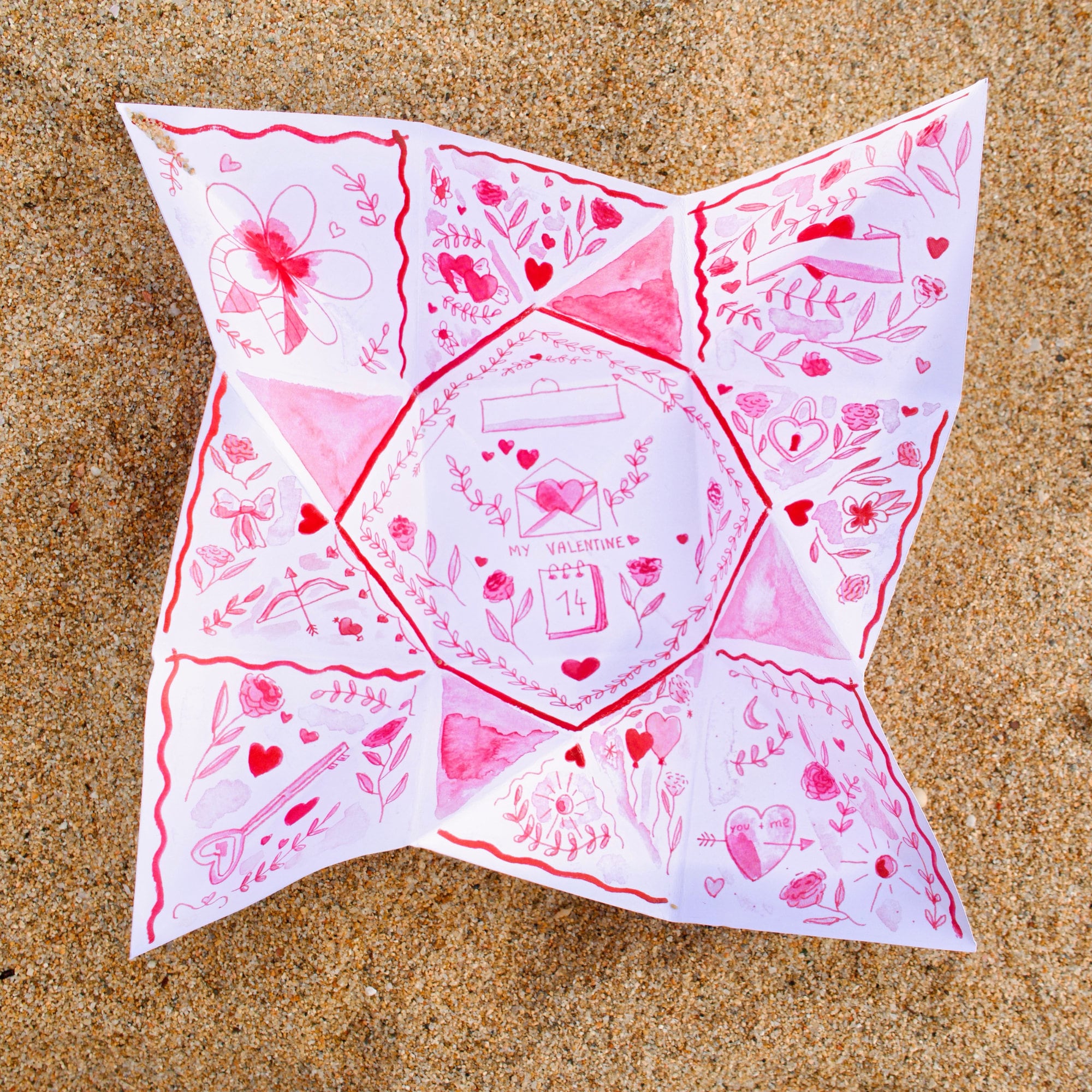 Valentine's Puzzle Purse by Illustrons Template (digital Version