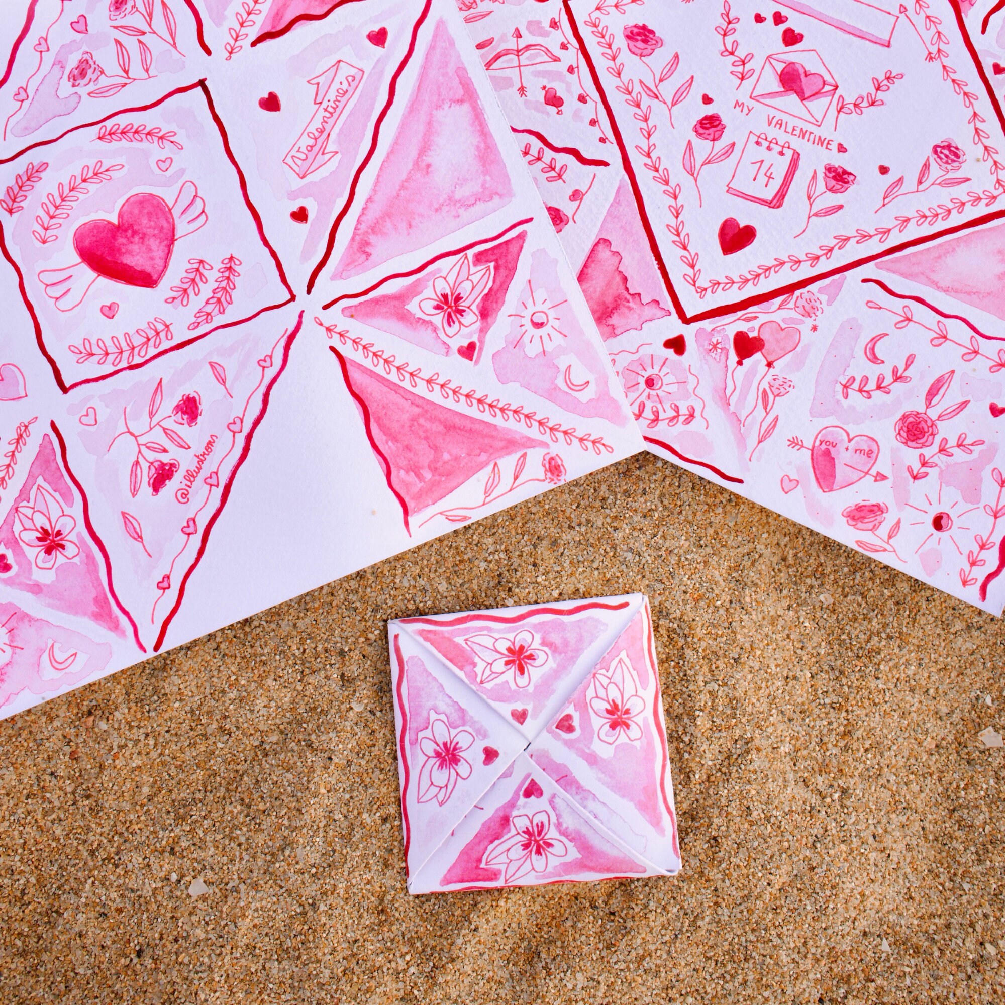 Valentine's Puzzle Purse by Illustrons Template digital Version Instant ...
