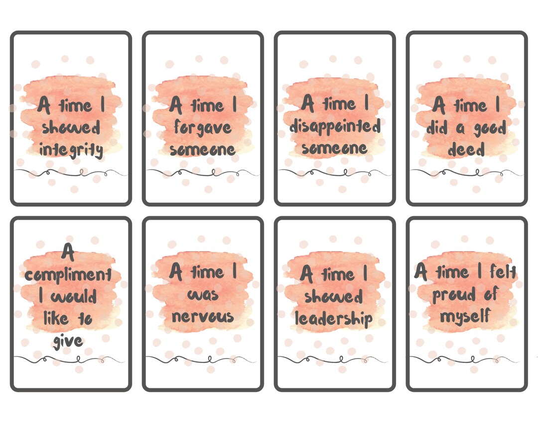 Social Emotional Learning Flash Cards Group Counseling Prompts Journal