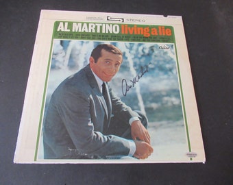 Al Martino Living A Lie LP Signed With COA