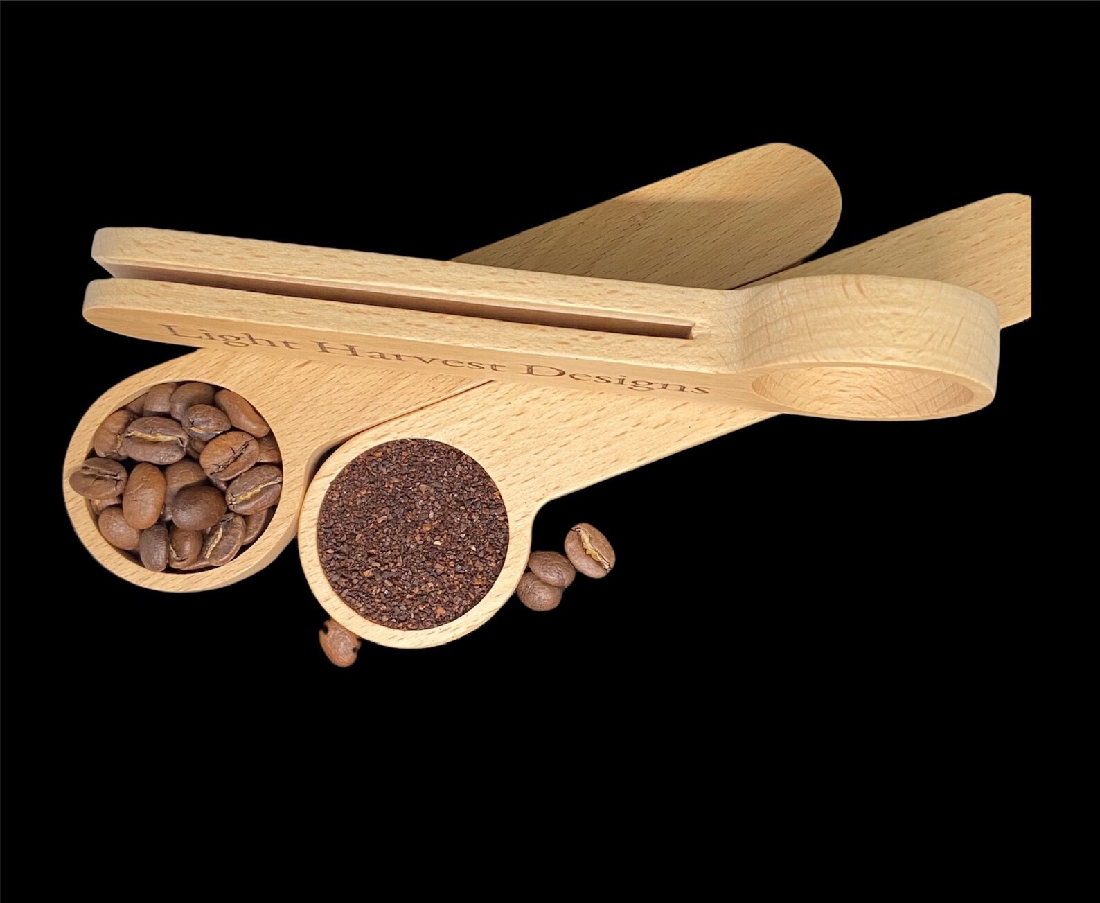 Personalized Coffee Scoop/coffee Bag Clip Natural Beechwood Etsy